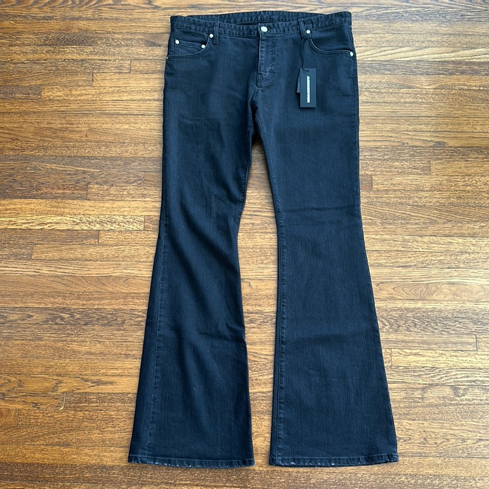 Men’s Alessandro Vasini Black Wilfried Stretch Cotton Flare Jeans